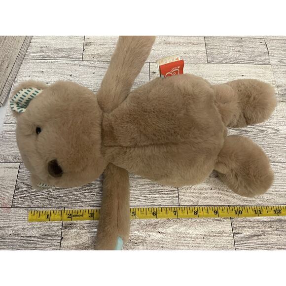 B Softies Teddy Bear Plush Cara-Mellow 11" Brown w/ Blue Paws Soft Stuffed Toy - Picture 6 of 9